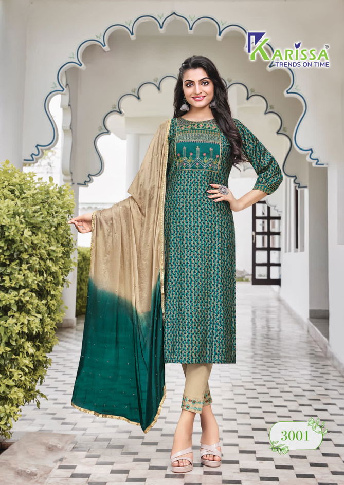 Karissa Siya 3 Trendy Wholesale Kurti With Bottom Dupatta Collection